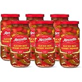 Mezzetta Sliced Hot Cherry Peppers, 16 oz (Pack of 6) | Pickled pepper varieties range from mild to hot for sandwiches, pizza, tacos, salads and antipasto.