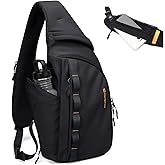 GOLF SUPAGS Sling Crossbody Bag for Men Women Tactical Shoulder Daypack Anti-Theft Cross Body Chest Bags for Casual Travel Hiking Sport Gym Motorcycle (Black)
