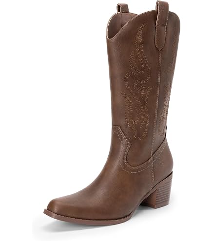 Amazon.com | ZXHYZLZ Black Cowboy Boots For Women，Square-Toe