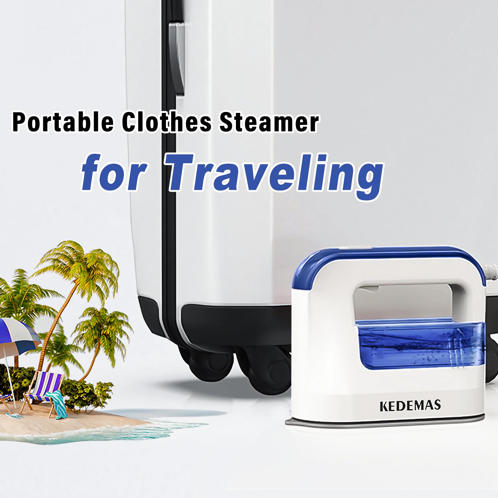 KEDEMAS Portable Steamer iron for Clothes, 1300W Mini Handheld Clothes Steamer, Horizontal, Vertical and Dry Ironing, Travel Garment Steamers for Travelling, Home, Office, ONLY FOR 120V