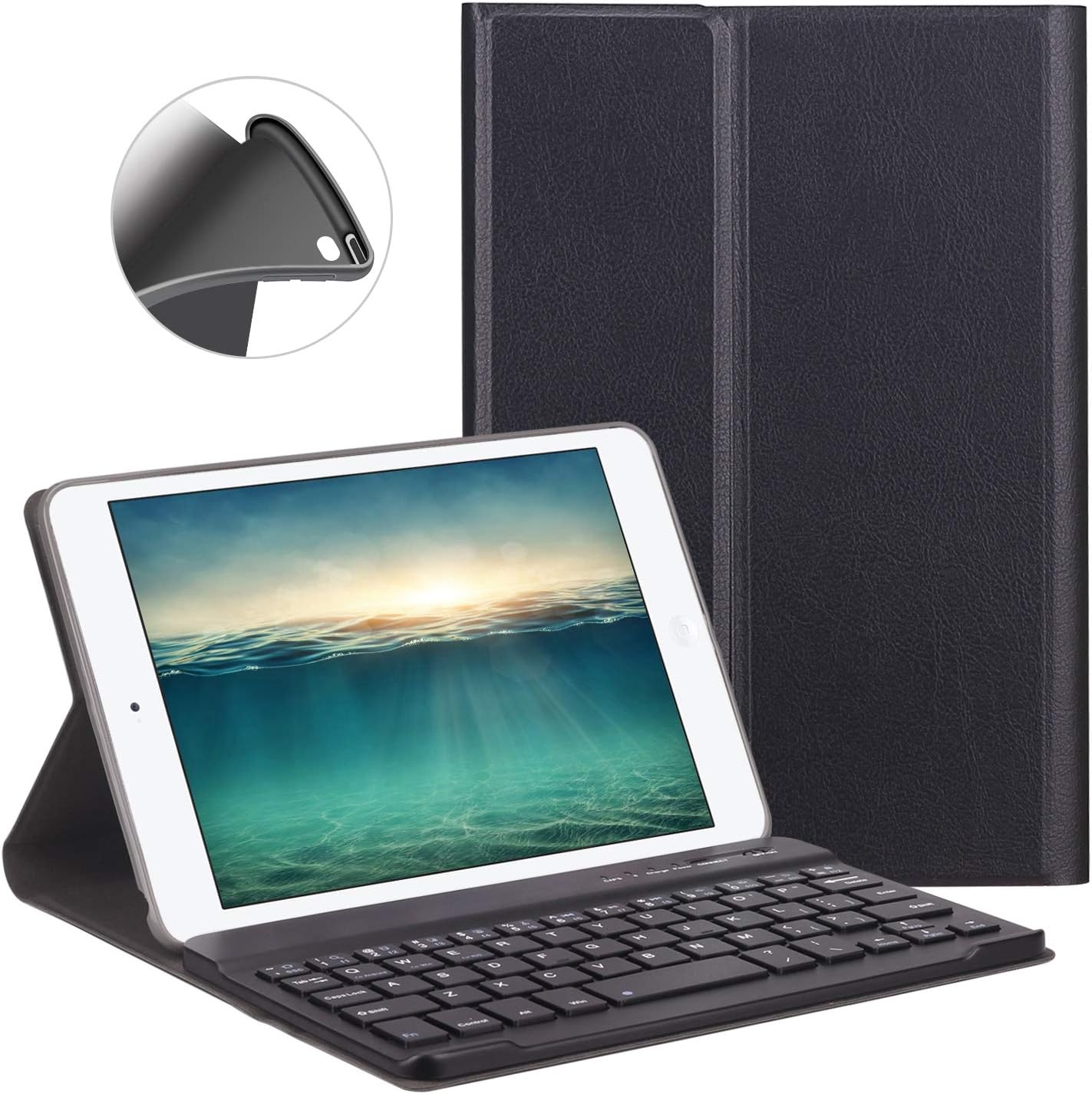 LUCKYDIY iPad Mini 4/5 Keyboard Case 7.9" Ultra Slim Shell Stand Cover with Magnetically Detachable Wireless Bluetooth…