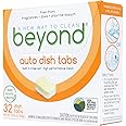 Beyond Natural Dishwasher Tablets - Fragrance & Dye Free - ZERO PLASTIC WASTE - Certified Biobased (1 Box of 32)