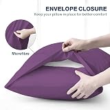 DN Pillow Cases 2 Pack Purple 50x75cm Microfibre Envelope Closure view 4