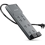 Belkin 8-Outlet Power Strip Surge Protector with 6-Foot Power Cord and Telephone Protection, BE108200-06