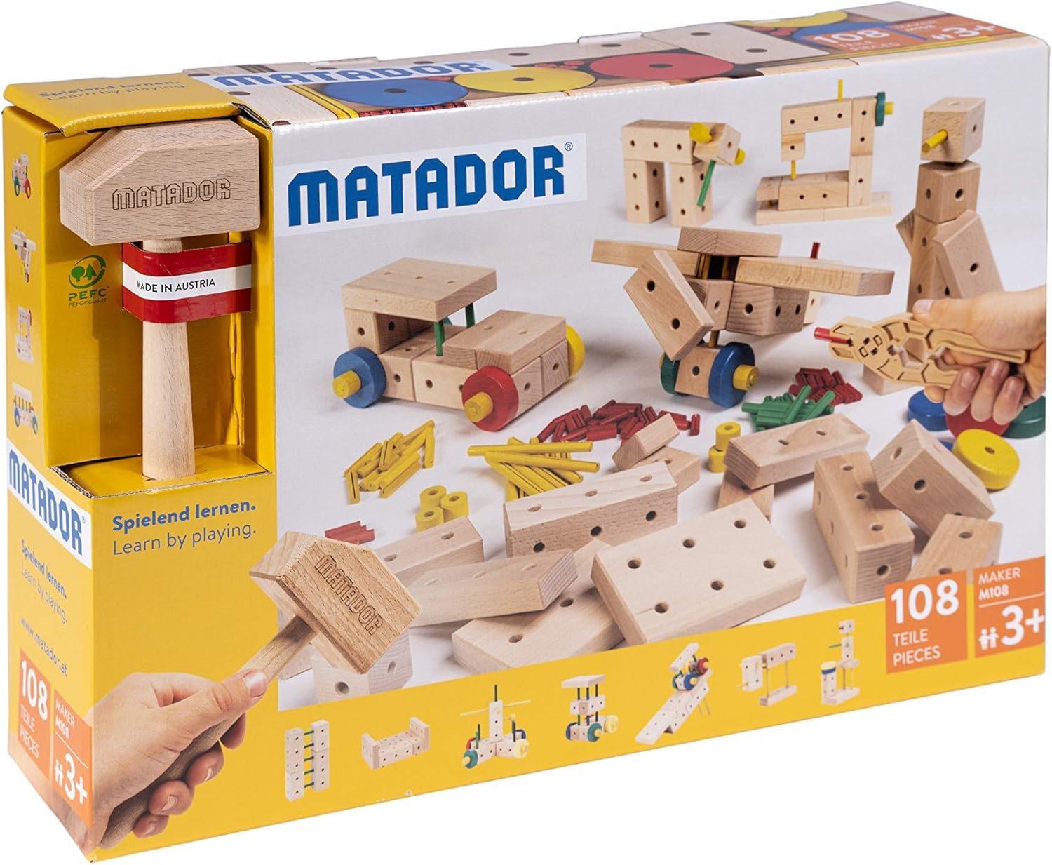 Matador 21108 M108 Construction Kit for Ages 3 Years and Above Wood-Coloured