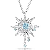 FANCIME Soluna Nexus Necklace for Women Sterling Silver Moon Jewelry Sun Pendant Fine Jewelry Gemstone Birthday Mothers Day Gifts for Wife