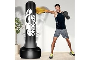 VOBAB Freestanding Punching Bags for Adults Teens - 70" Heavy Bag with Stand Men Standing Boxing Inflatable Kickboxing Training MMA Muay Thai Fitness