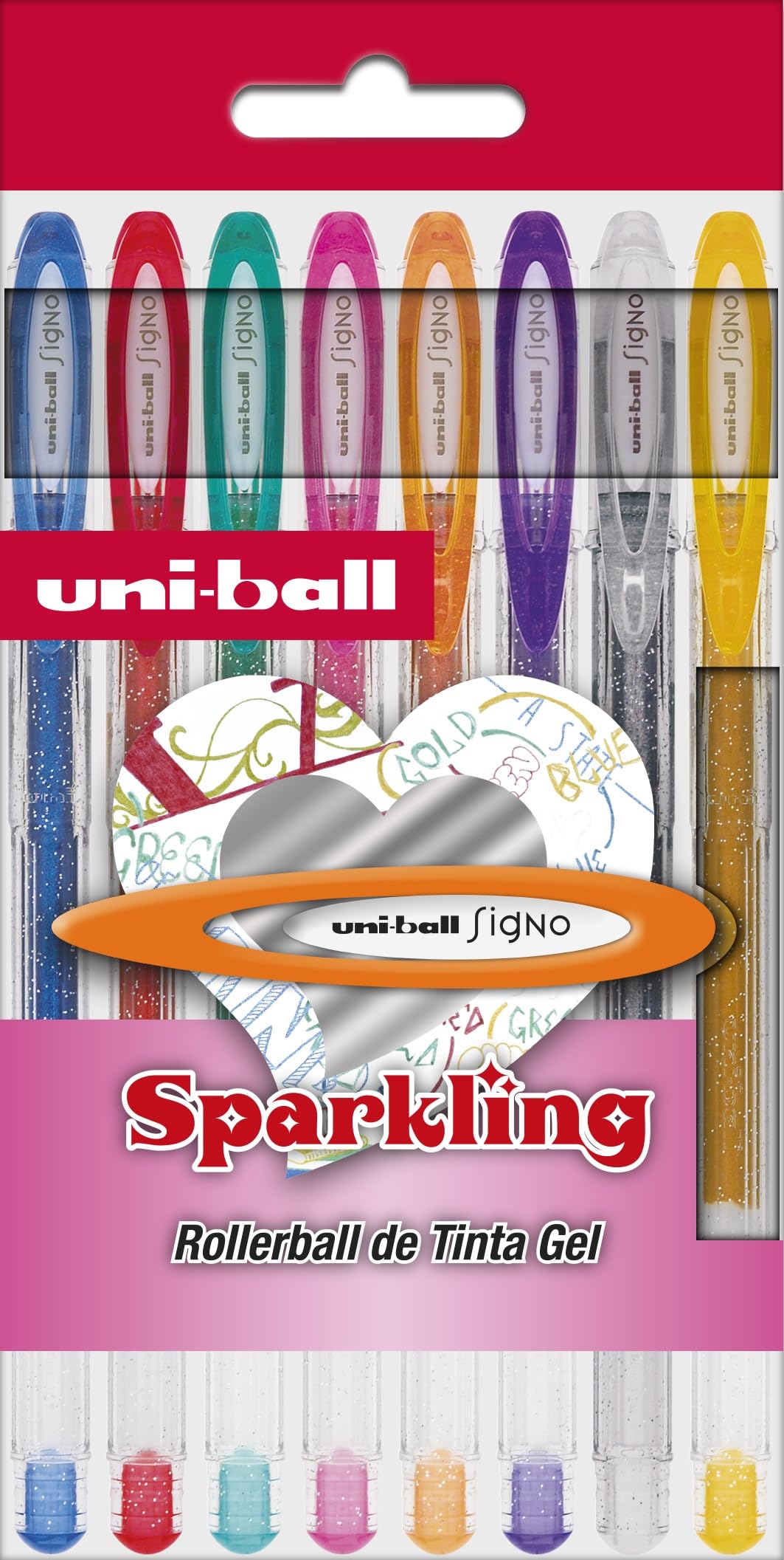 UNI Ball Signo Sparkling Colors - Pack of 8 Markers, Multi-Colour