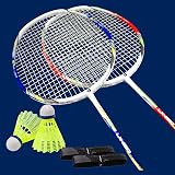 Senston 2 Pieces Graphite Shaft Badminton Racket Isometric Head Set view 6