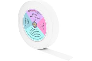 Mandala Crafts Wide 1.5 Inch White Elastic Bands Spool for Pants Waistbands Sewing and DIY Crafts, 50 YD Stretchy Flat Fabric Strap Knit Elastic Band for Wig