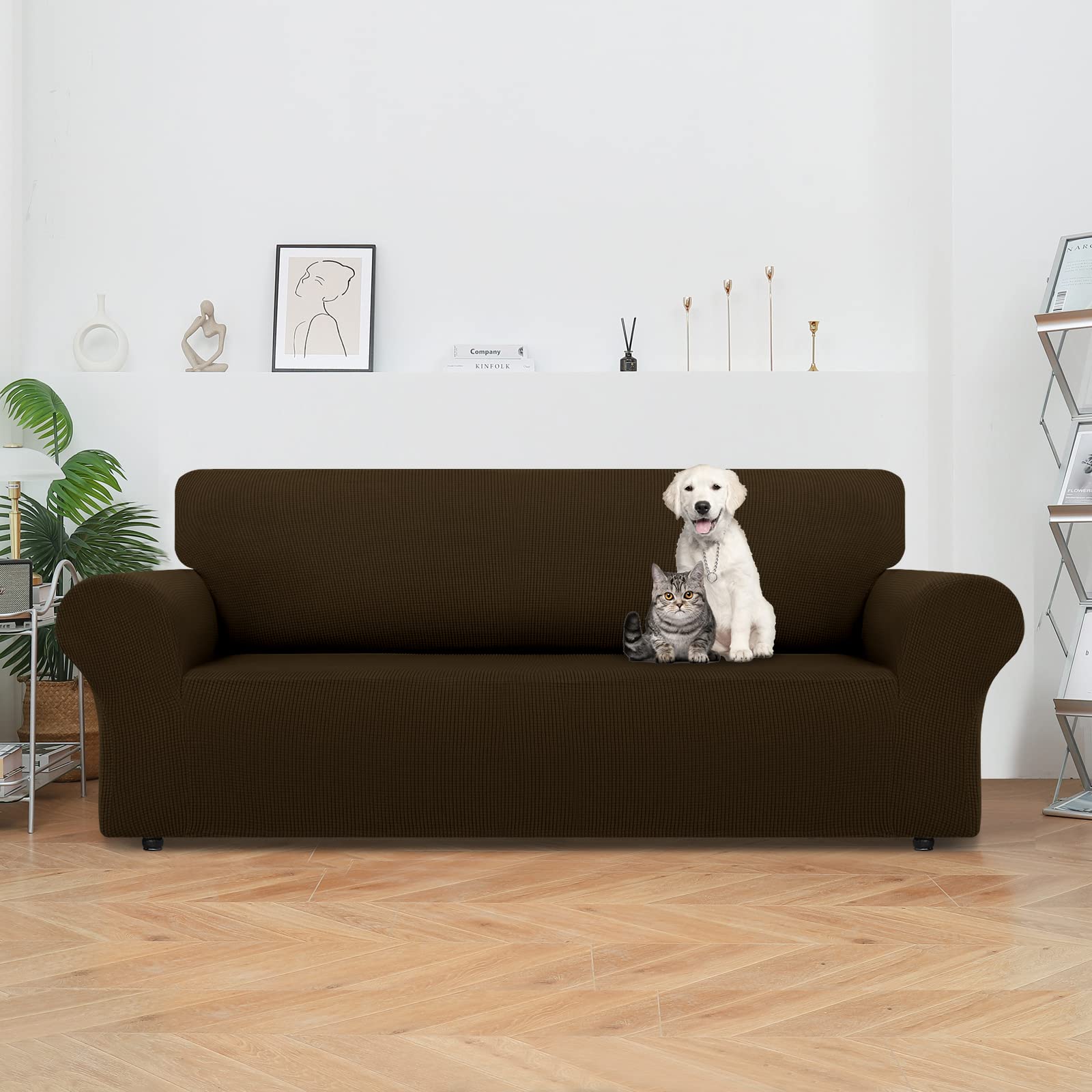 Condition photo showing New/Like New for lurka stretch sofa slipcovers 1 piece couch covers for 3 cushion couch sofa furniture protector full