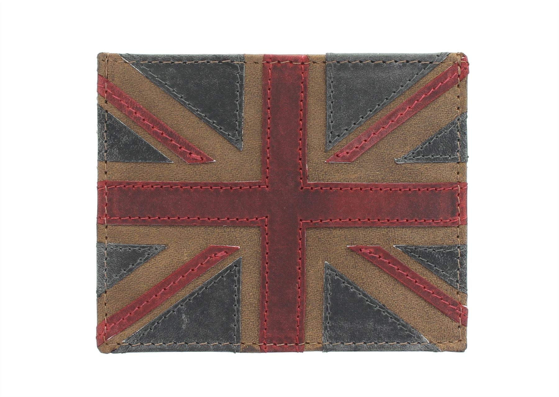 Mala Leather Union Jack Collection Slim Leather Card Holder RFID Blocking 637_29 Brown