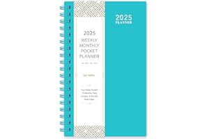 LEMOME 2025 Pocket Calendar/Planner - Weekly & Monthly Pocket Planner for Purse, Jan. 2025 - Dec. 2025, 6.8" x 4.1", Strong Twin - Wire Binding, Plastic Cover