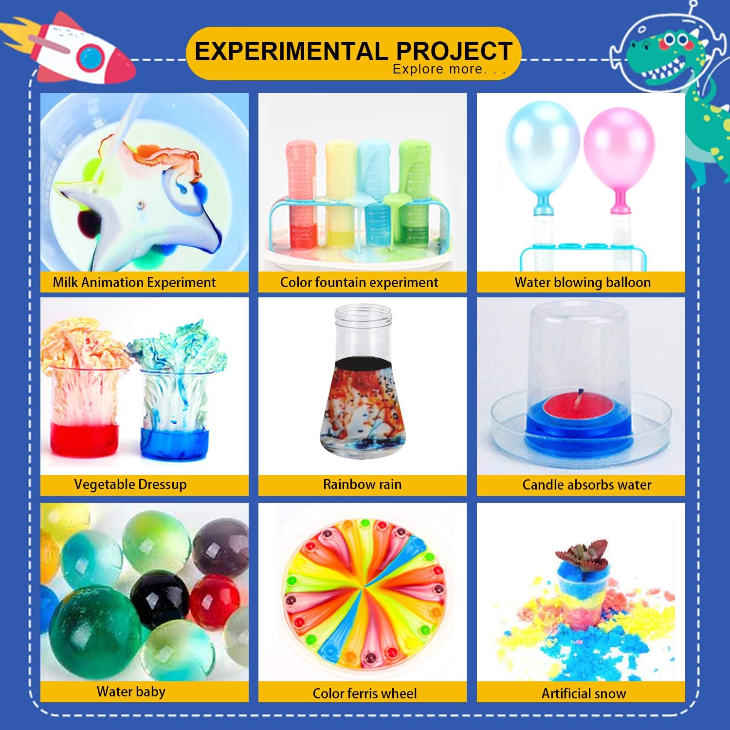HOMOFY Kids Science Experiment Kit for Kids 5-7 Year Old STEM Education Science Kit with Kids Scientist Costume Kids Science Gift Toys for 4 5 6 7 8 9 Years Old Boys Girls: Toys & Games