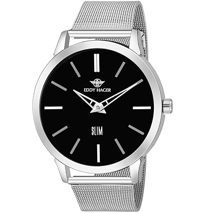 Black Dial and Slim Mens Watch EH-224-BK