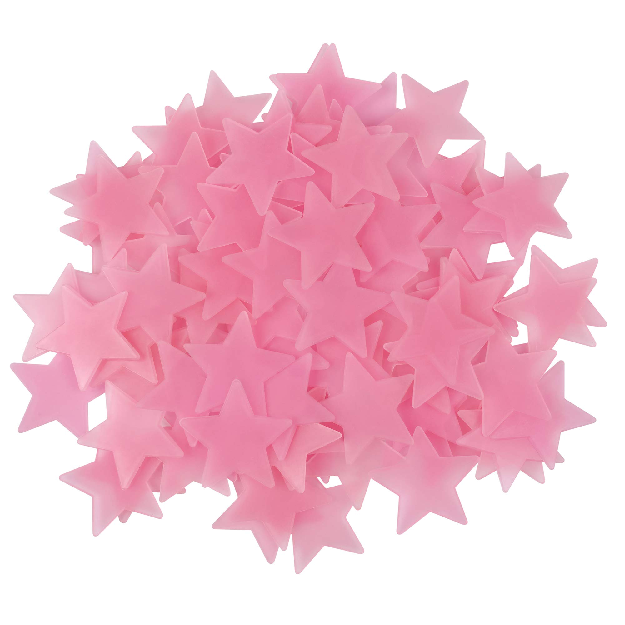 Photo 1 of AM AMAONM 100 Pcs Pink Glow in The Dark Luminous Stars Fluorescent Noctilucent Plastic Wall Stickers Murals Decals for Home Art Decor Ceiling Wall Decorate Kids Babys Bedroom Room Decorations