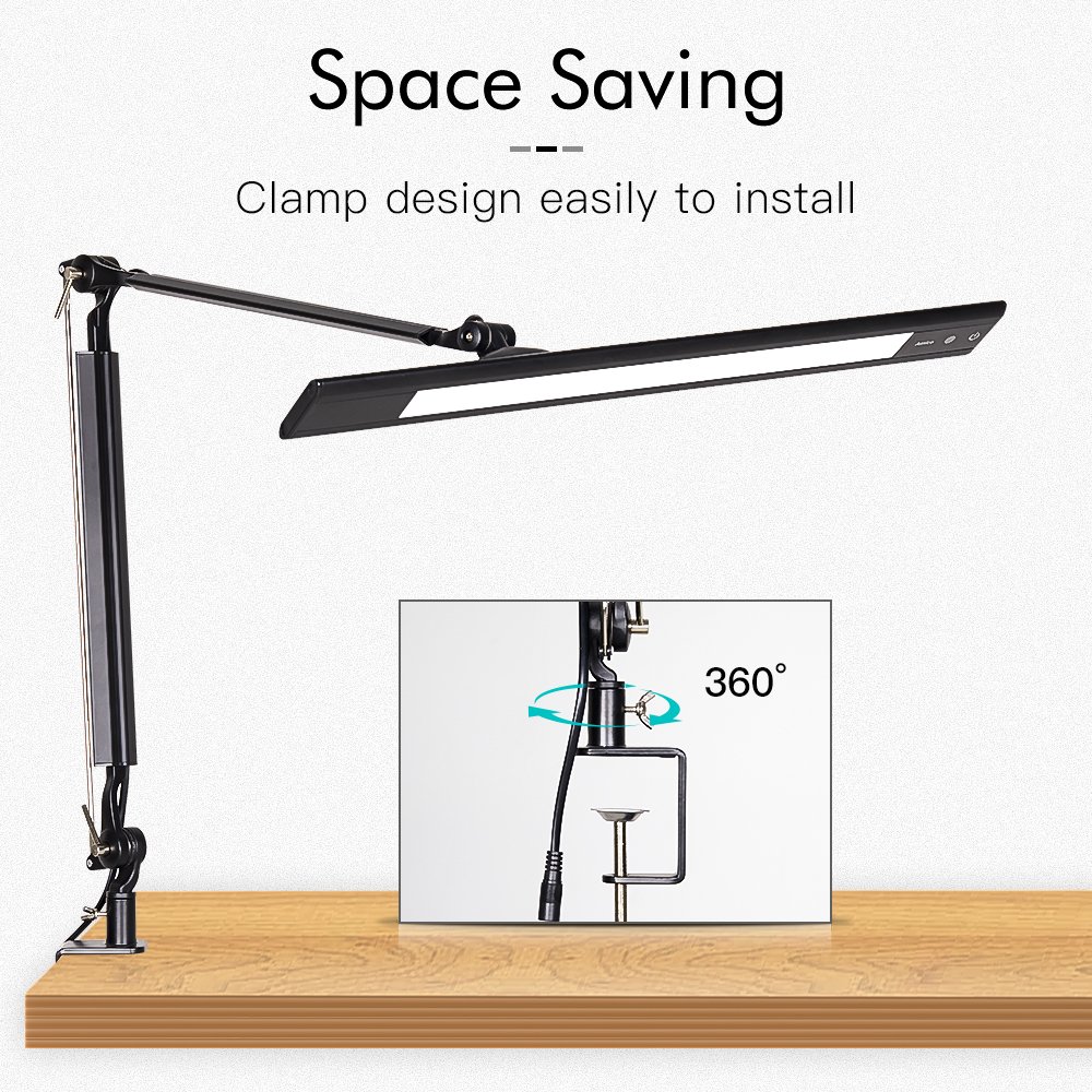 Amico LED Architect Desk Lamp/Clamp Lamp/Metal Swing Arm Task Lamp