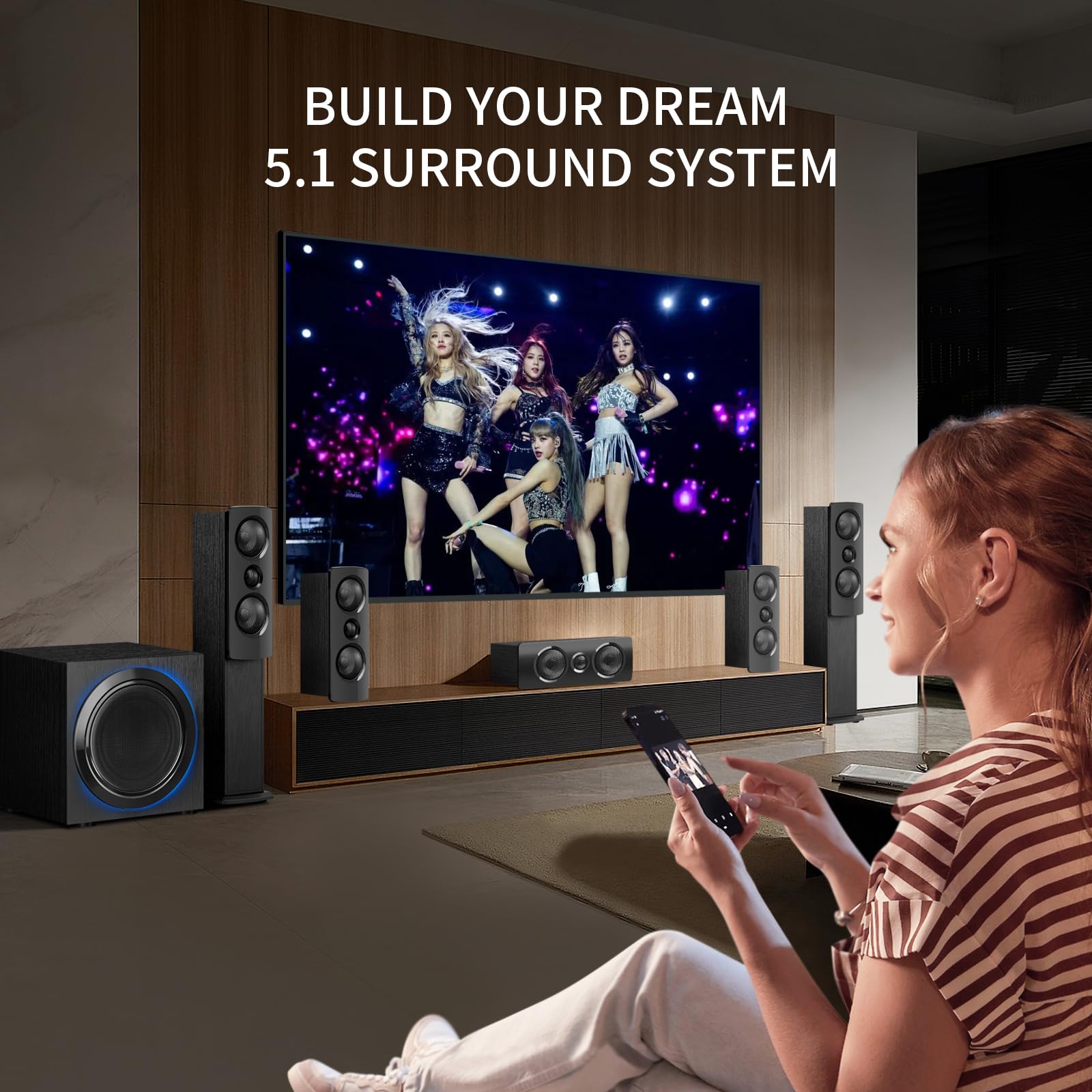 WMQ 5.1 Surround Sound Speaker System with 6.5
