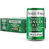 Fever-Tree Ginger Ale Mixer, 3-Ginger Blend, 24 Pack, 5.1 Fl Oz Cans | Made with a blend of gingers from Ivory Coast, Nigeria, and Cochin, India. No artificial sweeteners or colors; non-GMO