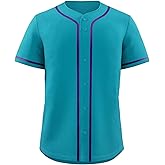 KXK Blank Baseball Jersey for Men Casual Button Down Shirts Short Sleeve Active Team Sports Uniform