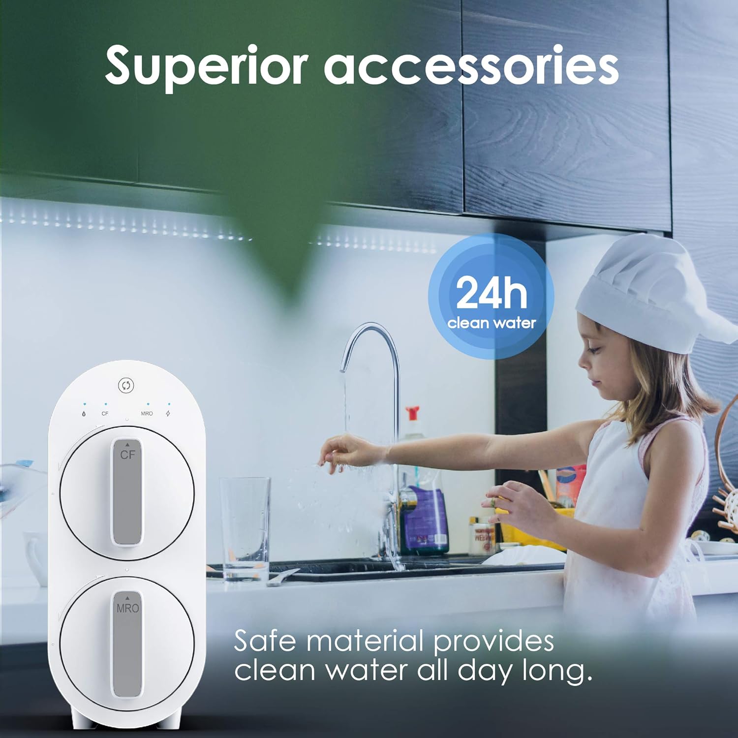 Waterdrop G2 RO Reverse Osmosis Water Filtration System, Tankless, 400 GPD Fast Flow, Reduces TDS, 1:1 Pure to Drain, FCC Listed, USA Tech, WD-G2-W, White: Industrial & Scientific