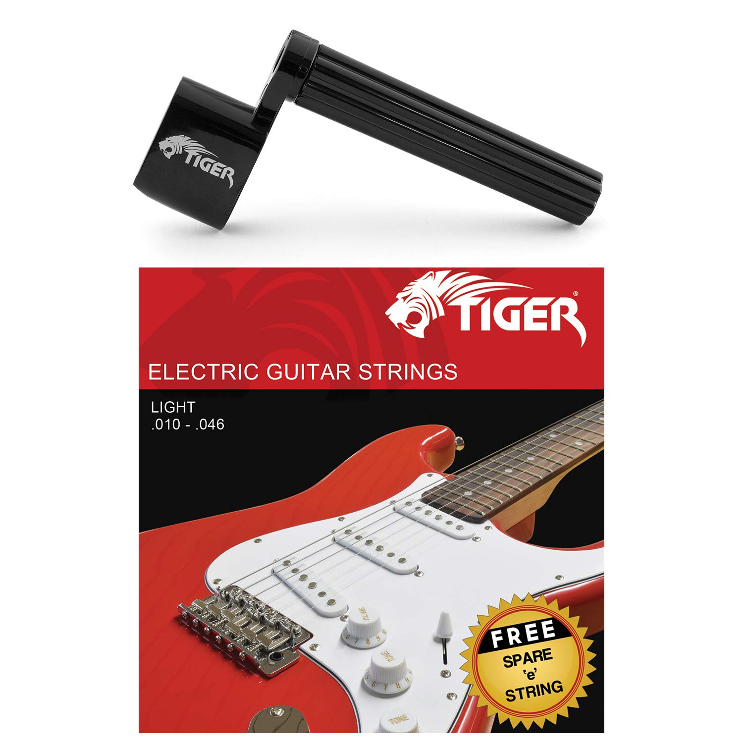 TIGER ‎EGS-WIND Electric Guitar Strings and String Winder Pack