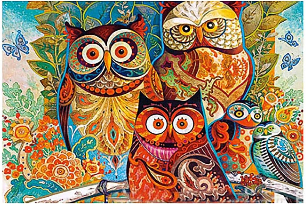 Puzzles for Adults Kids 1000 Pieces Large Jigsaws Puzzles Home Entertainment Educational Owl Puzzles Toy Assembling Games - 75 x 50 cm