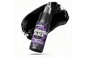 WORMHOLEPRO Tattoo Ink Wormhole Black 30ml (1oz) – Professional Artist Ink. Pure Black Pigment for Linework, Shading & Filling – Vegan-Compliant Tattoo Ink for Artists
