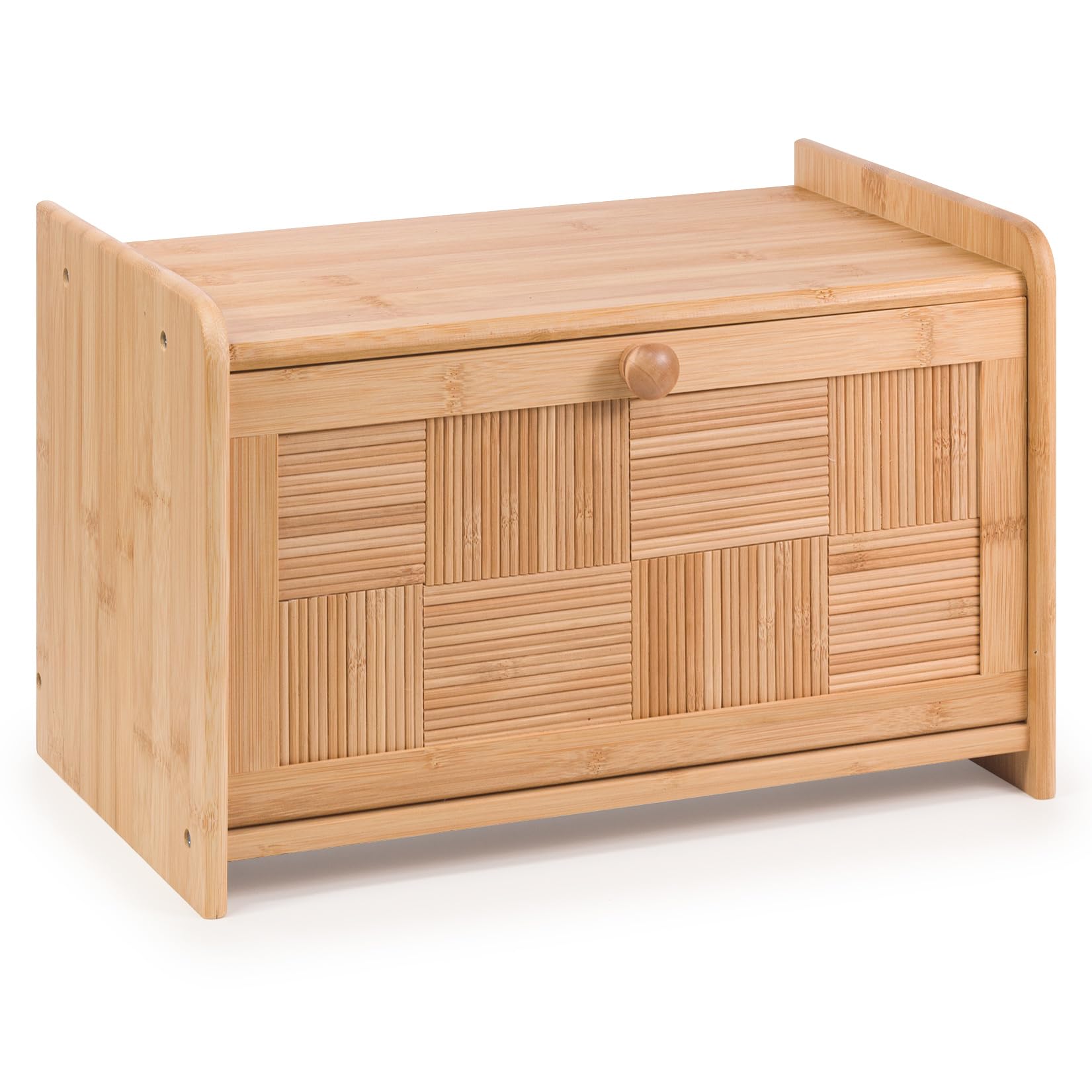Woodluv Bread Bin Countertop Bread Storage for Kitchen With Drop Down Front Lid, 23 x 38 x 24 cm (No Assembly Required)