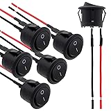 Round Rocker Switch, 6 Pcs Mini Rocker Switch, 12