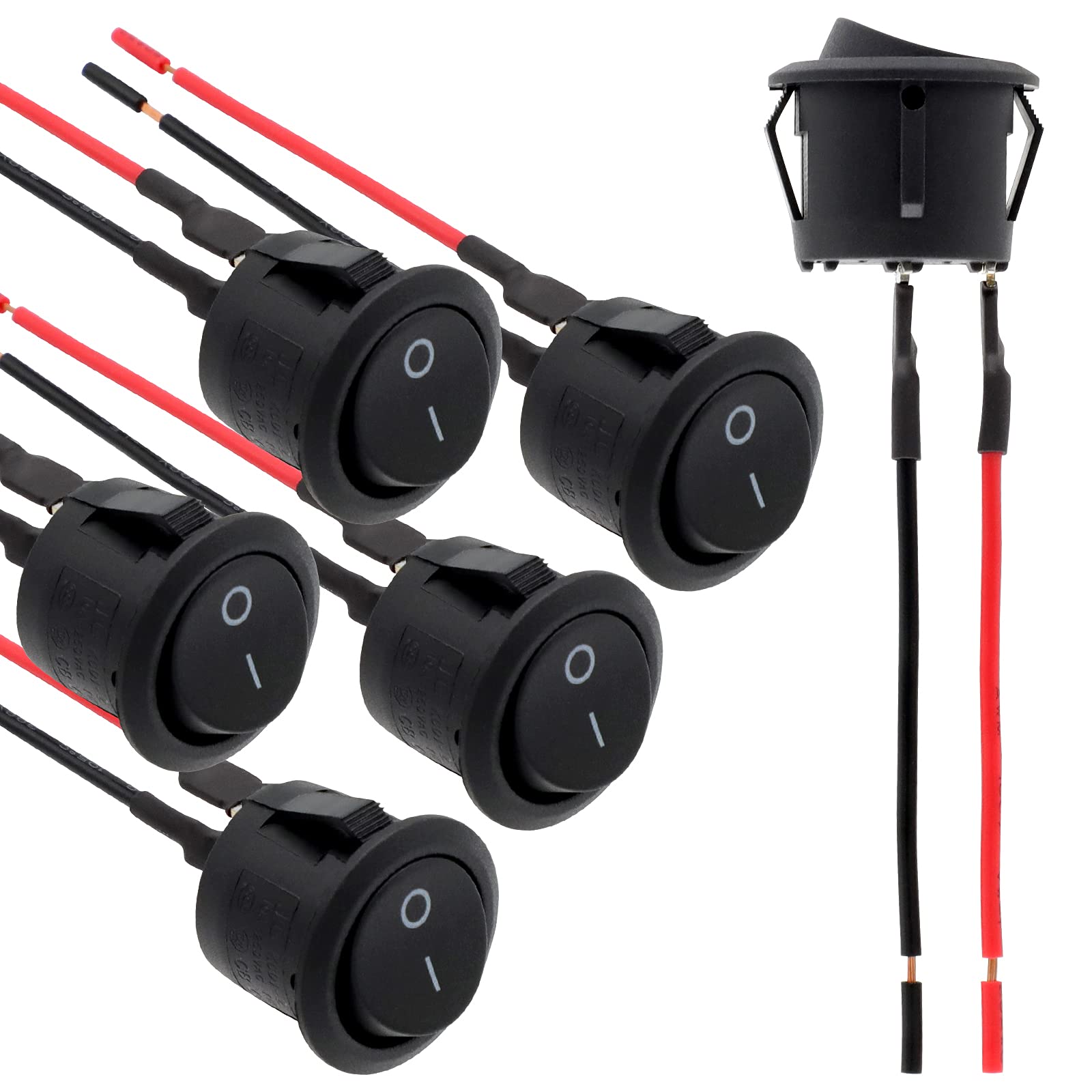 Round Rocker Switch, 6 Pcs Mini Rocker Switch, 12