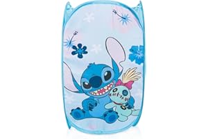 Jay Franco Disney Lilo and Stitch Pop Up Hamper - Mesh Laundry Basket/Bag with Durable Handles - Storage for Clothes and Toys
