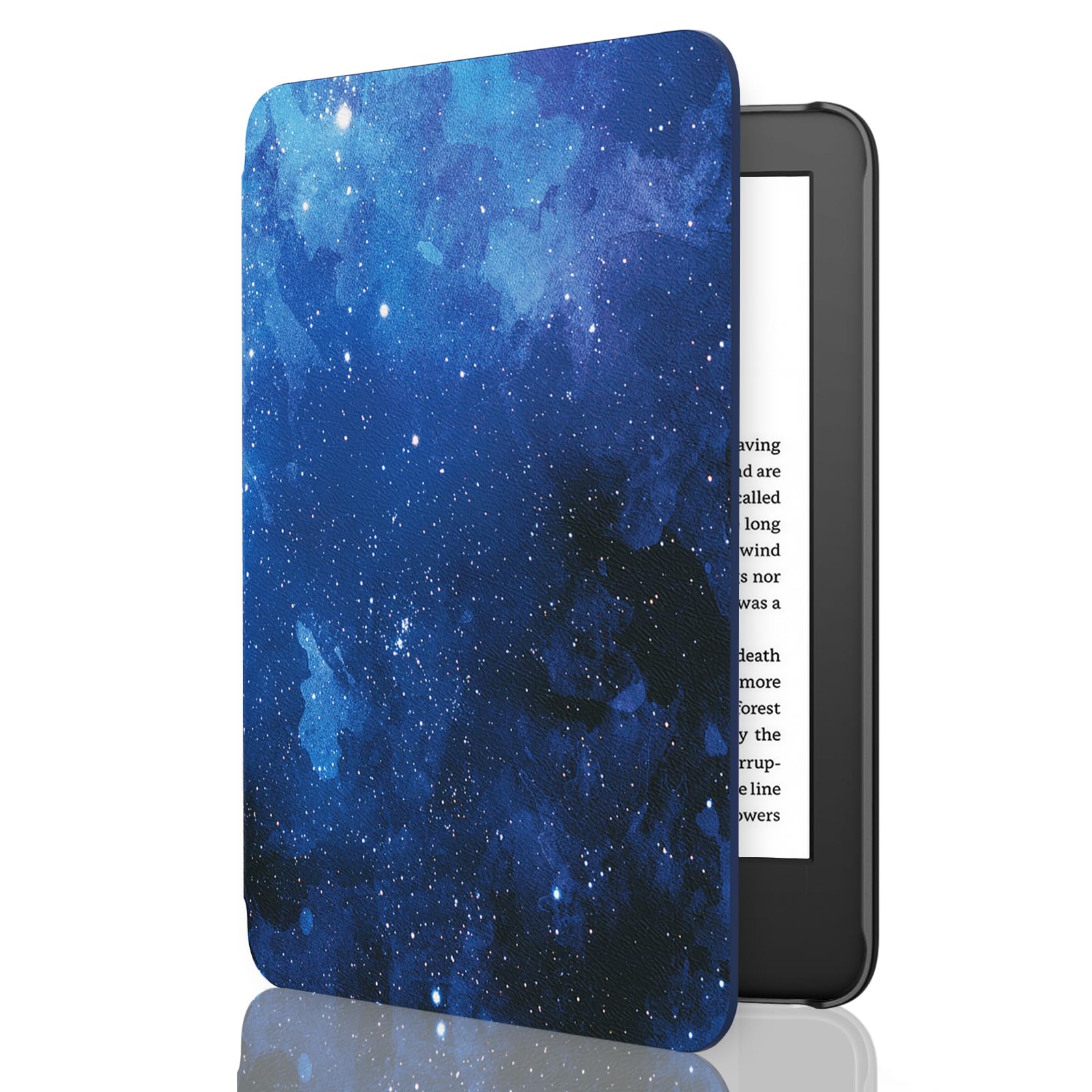 MoKo Case Fits 6" All-New Kindle (11th Generation-2024/2022 Release), Lightweight Shell Cover with Auto Wake/Sleep for Kindle 2024/2022 11th Gen e-Reader, Blue Starry Sky