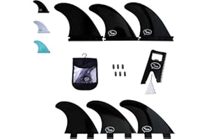 Ho Stevie! FRP Thruster (3) Surfboard Fins - Stronger Than Regular Nylon Fins - Performance and Maneuverability - Includes Travel Case, Screws, Wax Comb and Fin Key