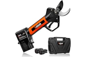 Electric Pruning Shear, Kebtek Cordless Electric Pruner Heavy Duty Electric Branch Cutter Brushless Motor with 2PCS 2500mAh 8-10H Working Time, 30mm (1.18 Inch) Cutting Diameter (KT930) Smooth-CUT
