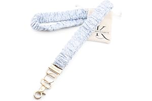 MyfavoriteK Stylish Scrunchie Lanyard for ID Badges Cute Neck Stretchy Lanyard for Keys Retractable Keychain Holder