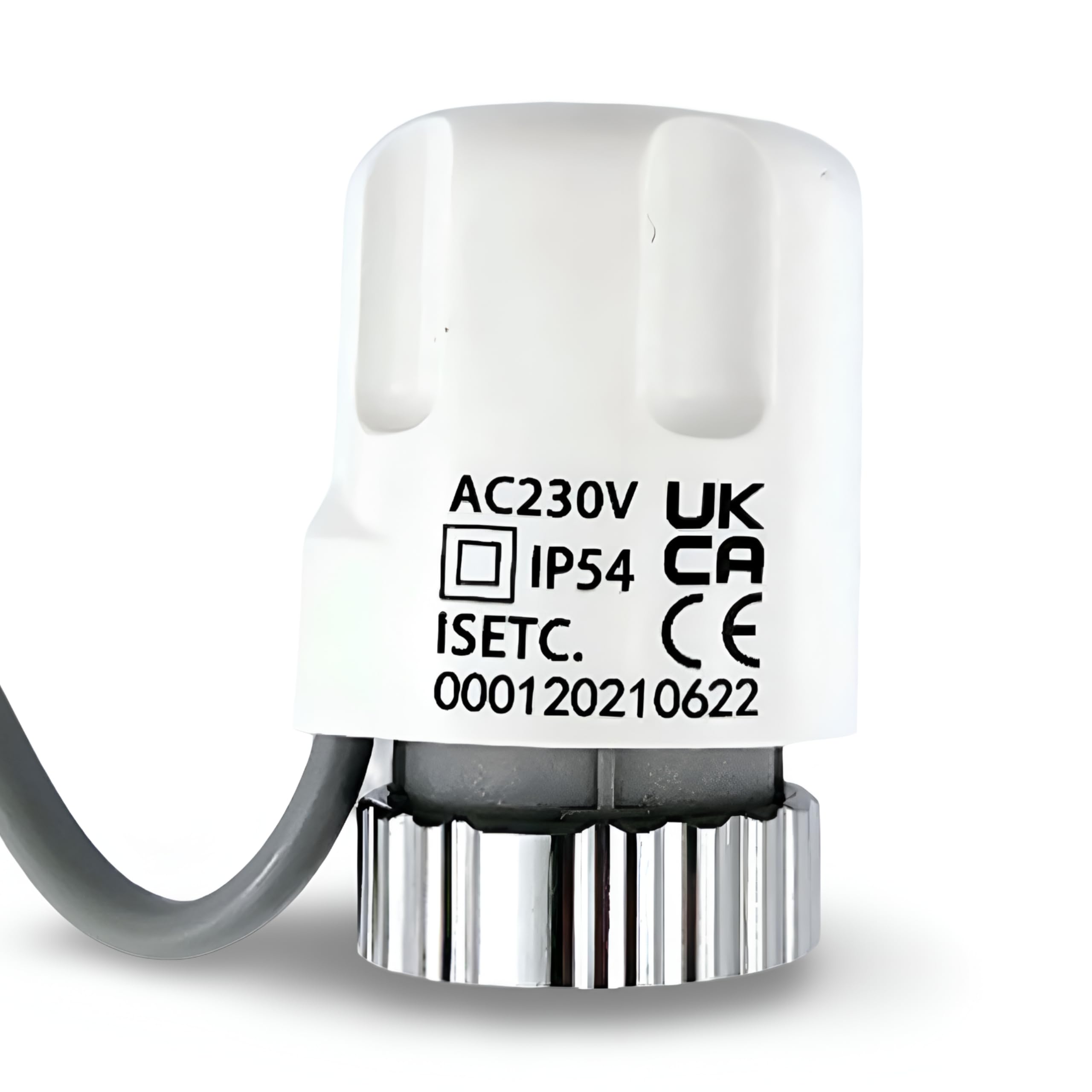 230 V Actuator for Underfloor Heating, Normally Closed, Compatible with Manifolds with M30x1.5mm Thread