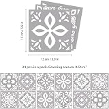 WALPLUS Grey Stick On Tiles 15x15 cm Kitchen Backsplash 24 Pack Peel & Stick view 4