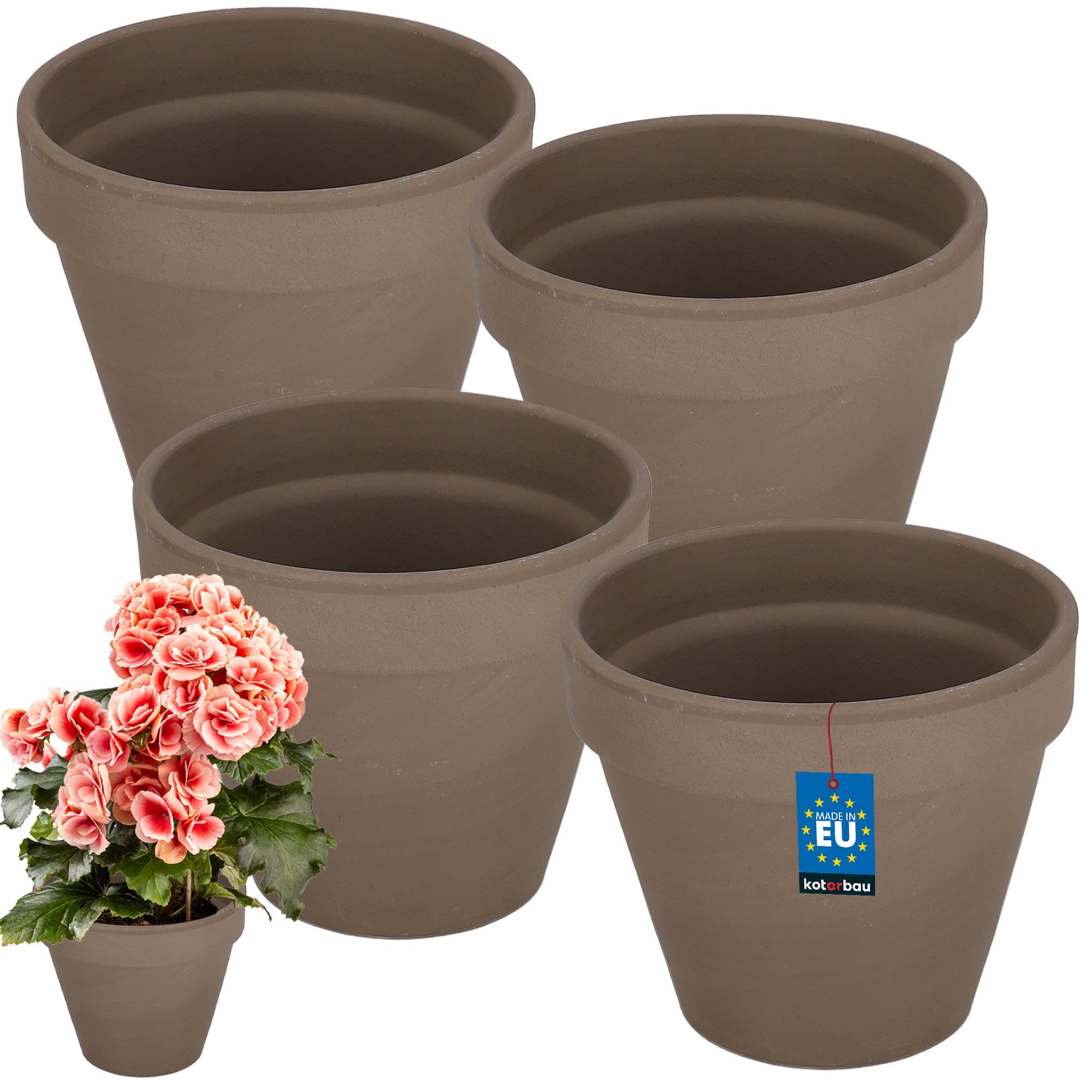 KOTARBAU® Terracotta Flower Pot Planter with Rim for Indoor and Gardens, M, Garden