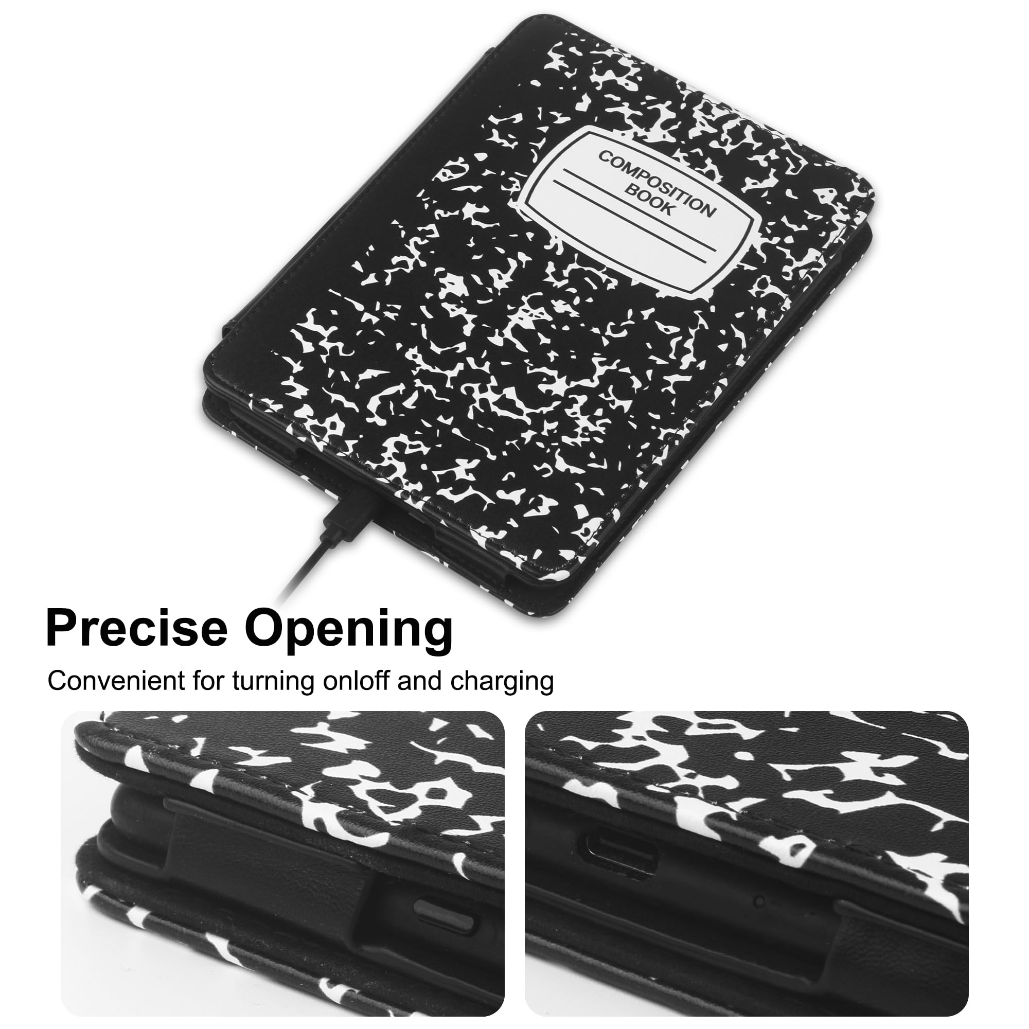 HGWALP Case with Stand for Kindle Paperwhite,Book Folio Cover with Auto Sleep Wake, Hand Strap-Fits Kindle Paperwhite 11th Generation 6.8