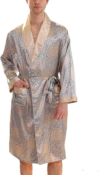 mens bathrobe silk