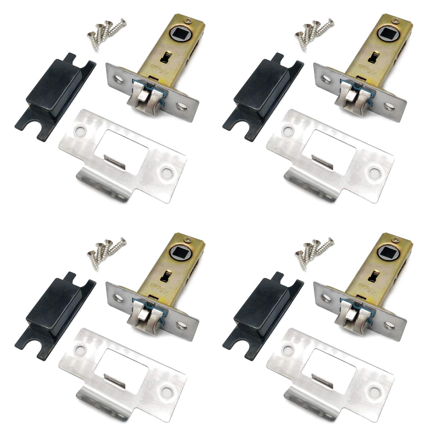 2 Set 45mm Tubular Mortice Door Latches – for Internal Doors with Sprung Lever Handles