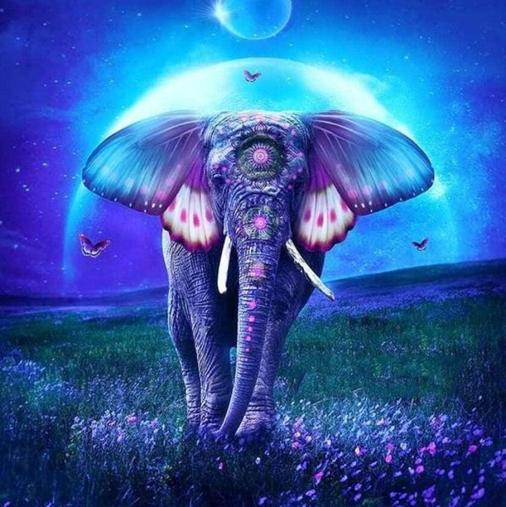 zjpvip218 Adult Jigsaw Puzzles 1000 Pieces Blue Elephant and Butterfly Wooden Puzzles Toys Educational Puzzles Games Fun Suitable Family Friends 75×50cm