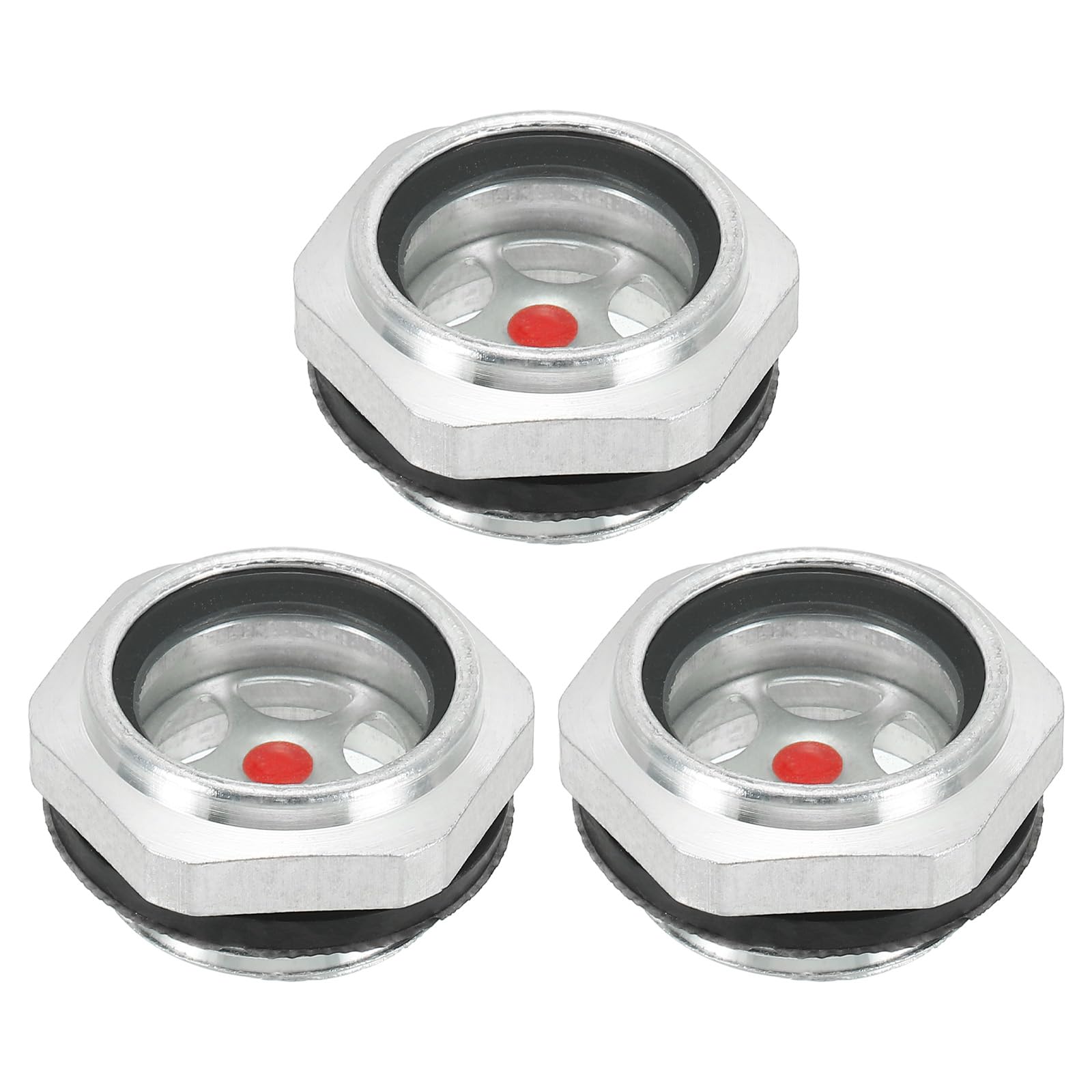 PATIKIL Air Compressor Oil Sight Glass, 3 Pack M27x2 Male Thread Aluminum Alloy Oil Liquid Level Gauge Air Compressor Parts with O-Ring