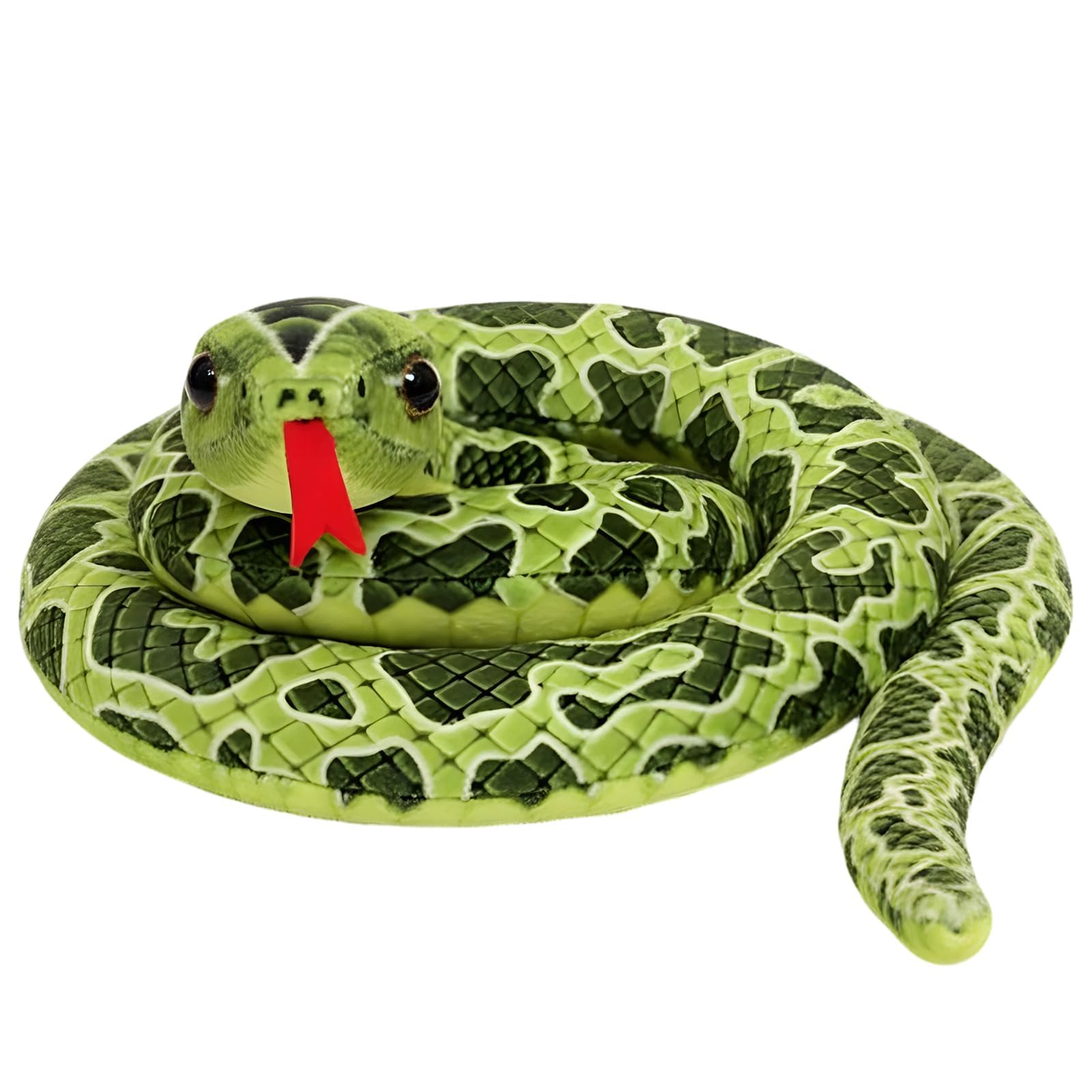 BAGUBDR Snake Teddy, Green Fake Snake, 100 Cm Snake Plush, Soft and Huggable Snake Model, Jungle Themed Decorations Prank Prop for Halloween Decorations/Prank Props