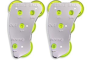 Cannon Sports 4 Wheel Stainless Steel Umpire Indicator - Optic Yellow Dials for Counting Strikes, Balls, Outs, Innings - Softball Baseball Umpire Clicker