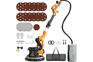 BORSSTYNE Drywall Sander, 9-Speed Electric Drywall Sander with Vacuum Dust Collector, 950W Power Ceiling Sander Tool with LED Light, Collapsible & Extendable Handle for Sanding Wall & Popcorn Ceiling Removal