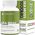 Nutrawave PURE 1000mg HIGH POTENCY Irish Sea Moss Capsules (2 capsules per serving), with Seawrack, Burdock & Zinc. Immune Su
