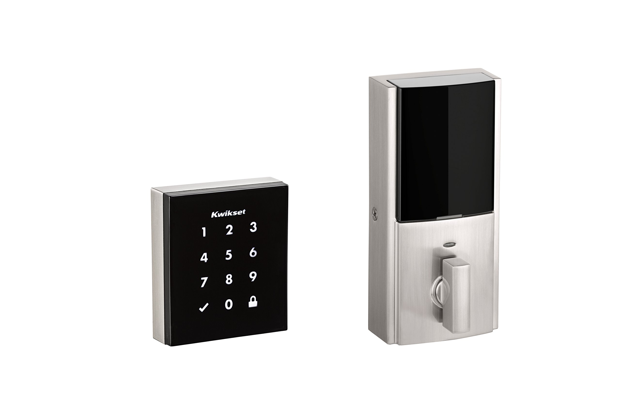 Kwikset 99530-001 Obsidian Slim Modern Electronic Touchscreen Keyless Deadbolt, Satin Nickel