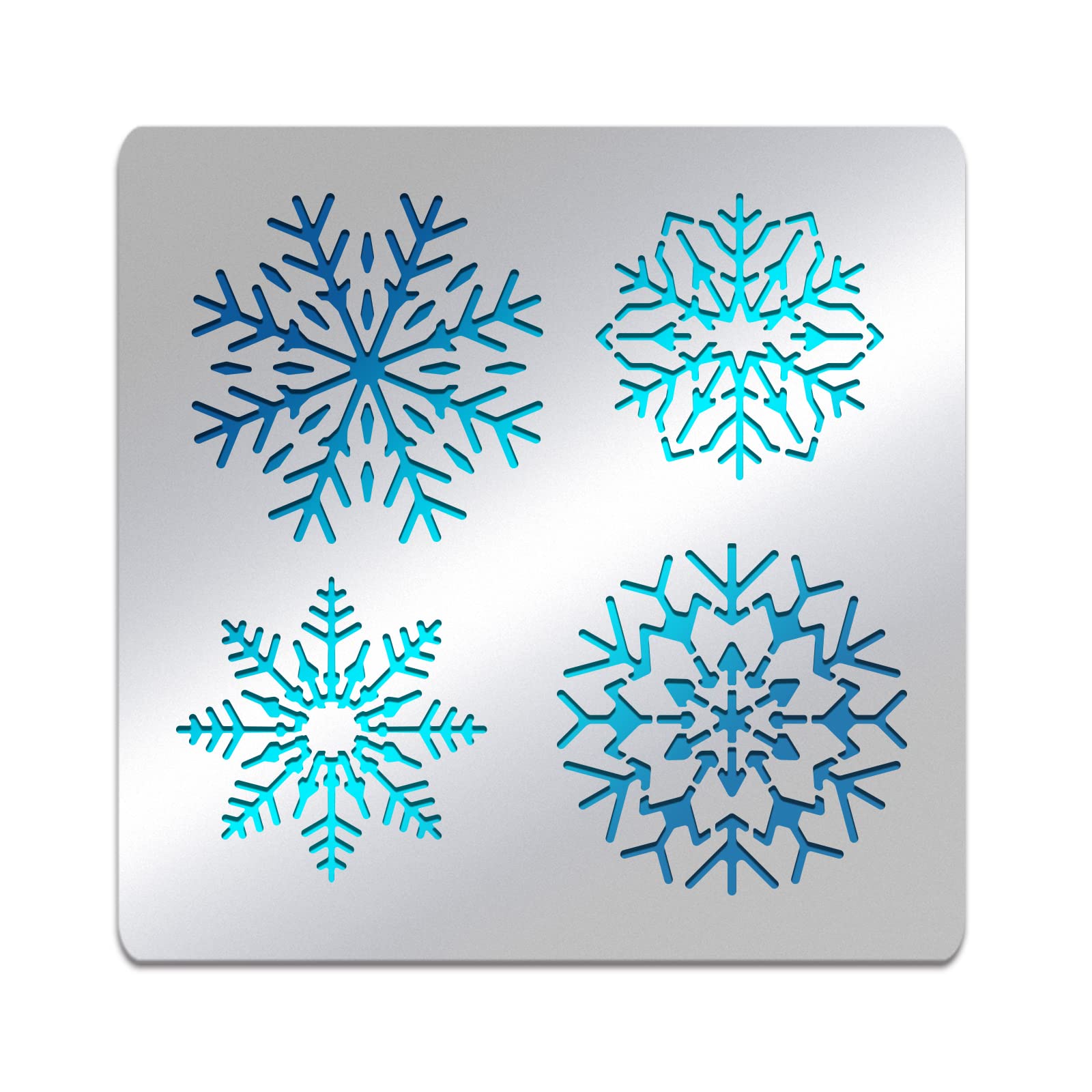 BENECREAT Snowflake Pattern Stainless Steel Stencil Template, 15.6x15.6cm Metal Journal Stencils Templates Tool for Wood Burning Pyrography and Engraving